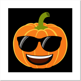 Cool Pumpkin Emoji Halloween Gift Posters and Art